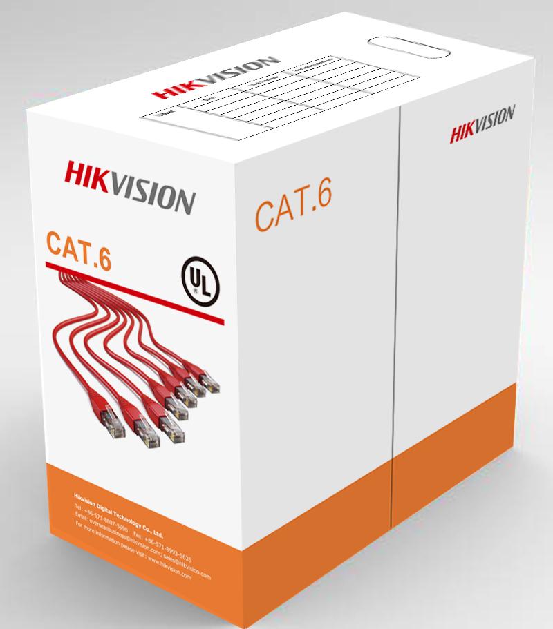 Cablu U/UTP cat.6 Hikvision, DS-1LN6-UU, 4x23AWG, material cupru integral